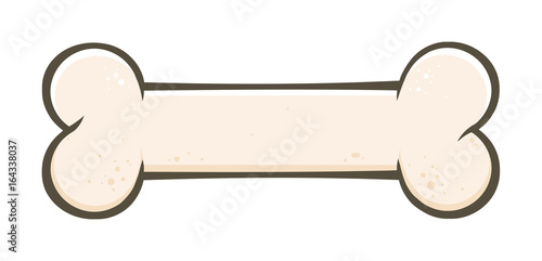 Dog Bone Cartoon Drawing Simple Design. Illustration Isolated On White Background