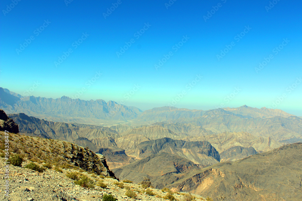 landscape of rocky desert in Oman, Rock Mountain in Oman