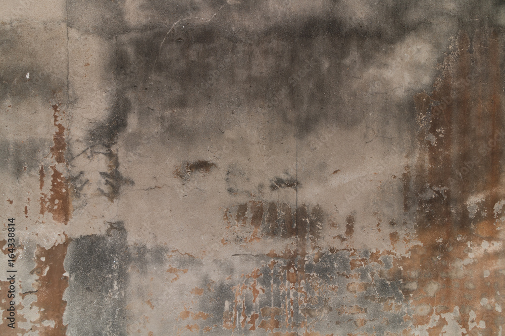 Grunge wall background made with orange brick and cement