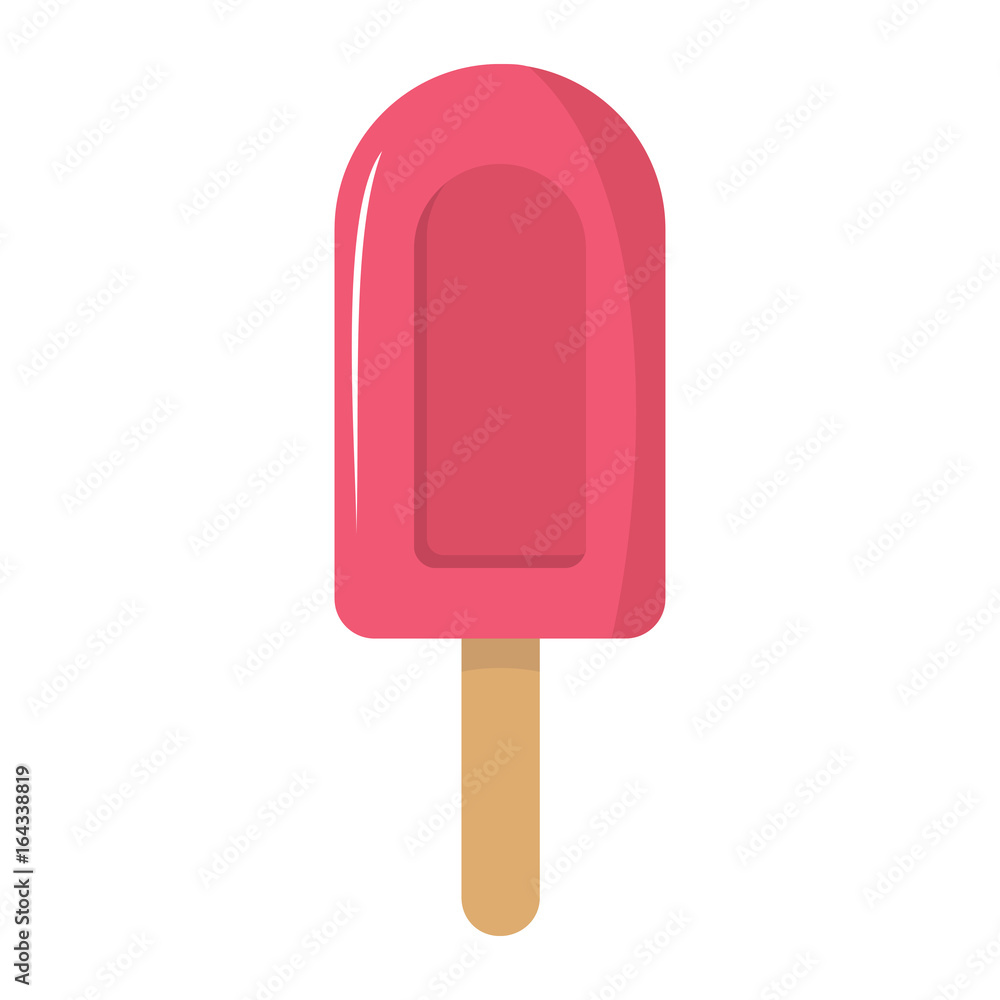 Ice cream of fruit cream ingredients in stick on white background cartoon flat vector illustration element for delicious food ice cream design Ice cream of fruit cream ingredients in stick on white background cartoon flat vector illustration element for delicious food ice cream design