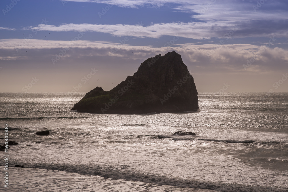 Beautiful coastal Northern California landscape; Pacific Ocean, seascape
