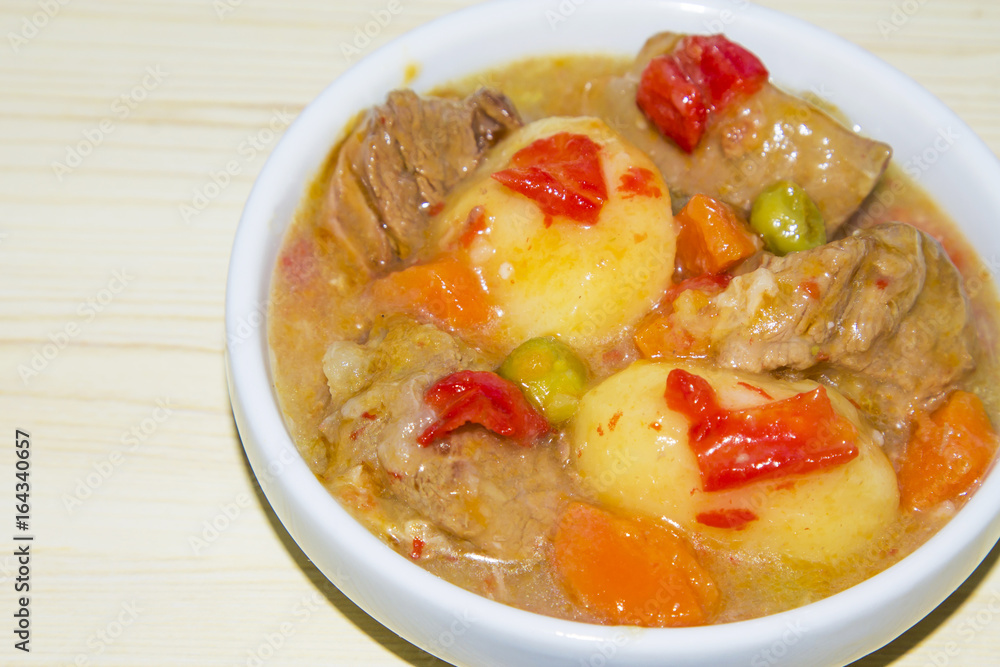 Ceramic casserole with meat stew Ceramic casserole with meat stew