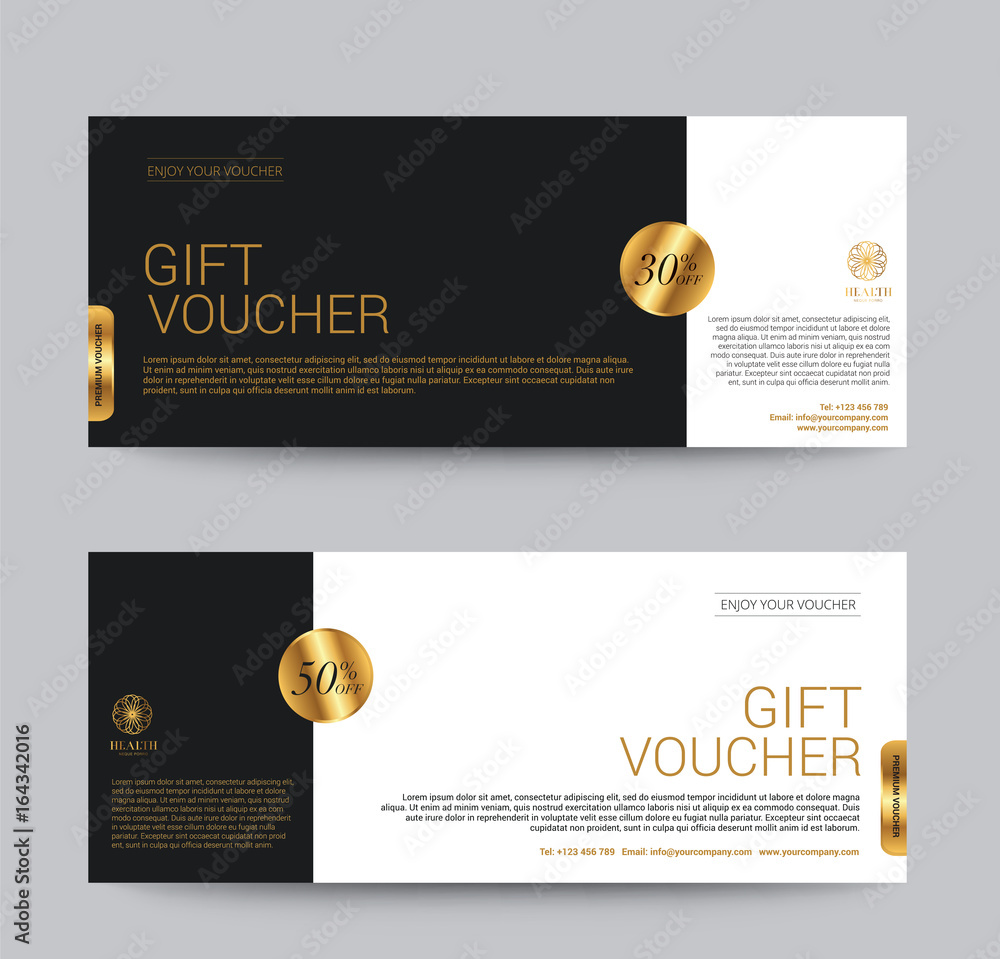 Gift Voucher Template Premium Luxury For Hotel Resort Golden Style 