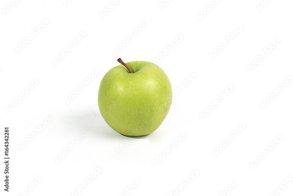Green Apple on White Background