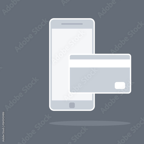 Online payment , transfer NFC payment line vector icon