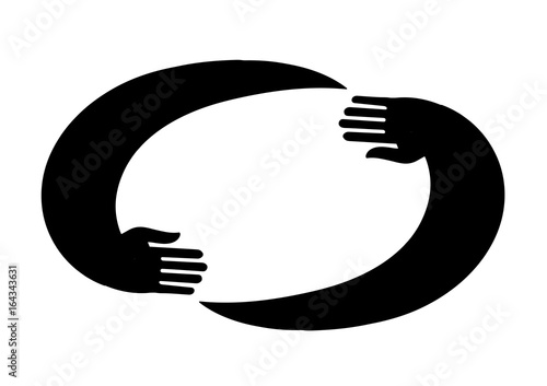 Human hands making a frame symbol isolated on white