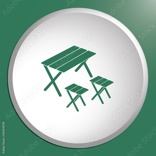 Camping table and stool icon