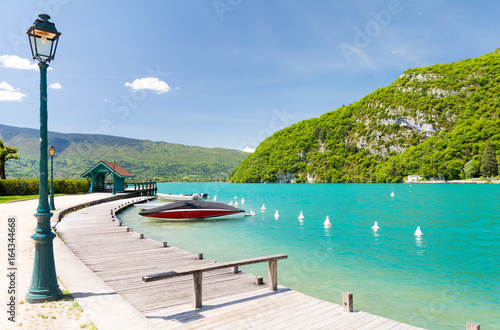 beautiful marina on Lake Annecy in french Alps, France