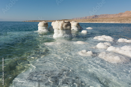 Dead sea coastal line photo