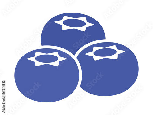 A bunch of blueberries fruit flat blue vector icon for food apps and websites