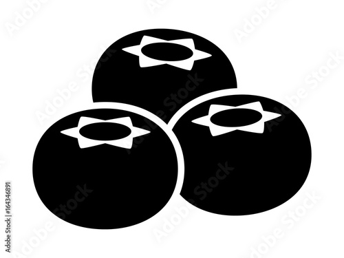A bunch of blueberries fruit flat vector icon for food apps and websites