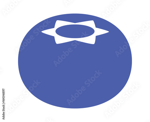 Single blueberry fruit flat blue vector icon for food apps and websites
