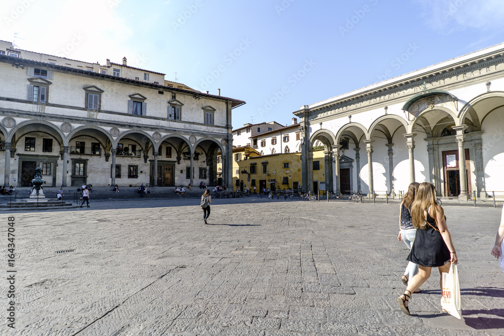 Obraz premium Views of neighborhoods, monuments, streets and the Duomo. Tourist sites of Florence, Italy