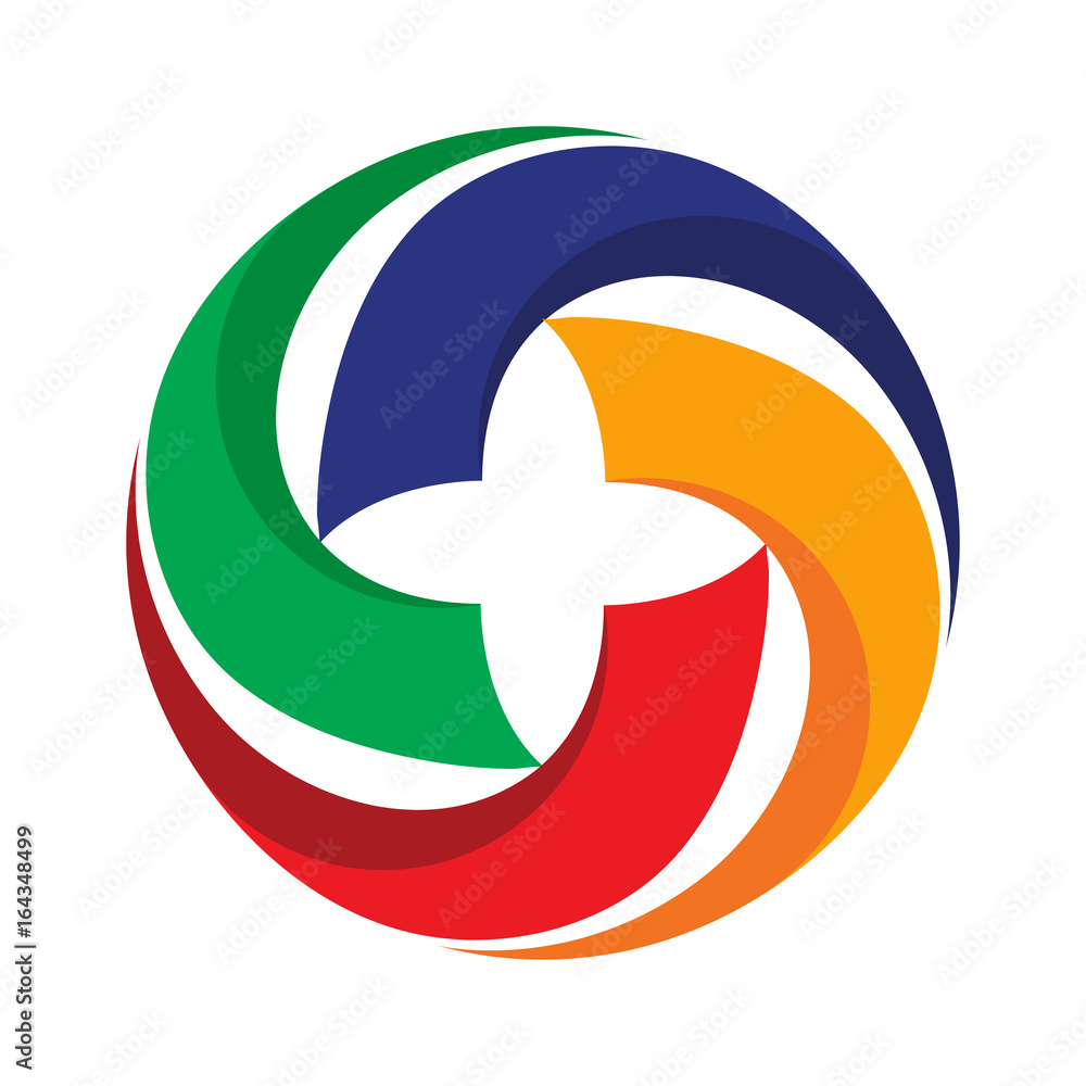flat design style icon / logo colorful with circular concept flat design style icon / logo colorful with circular concept