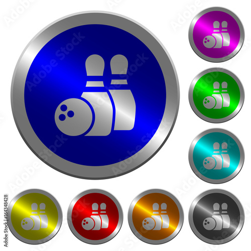 Bowling luminous coin-like round color buttons