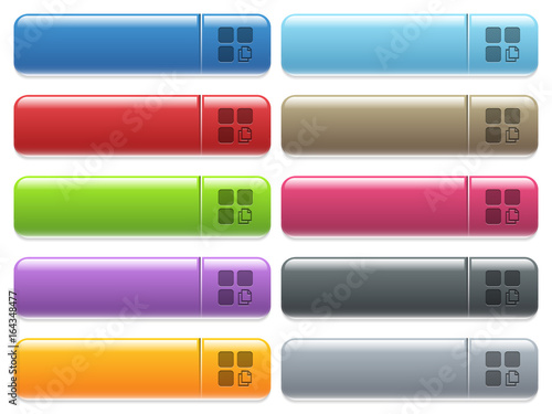 Copy component icons on color glossy, rectangular menu button