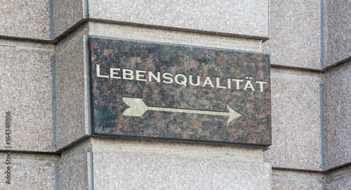 Obraz na płótnie Schild 204 - Lebensqualität
