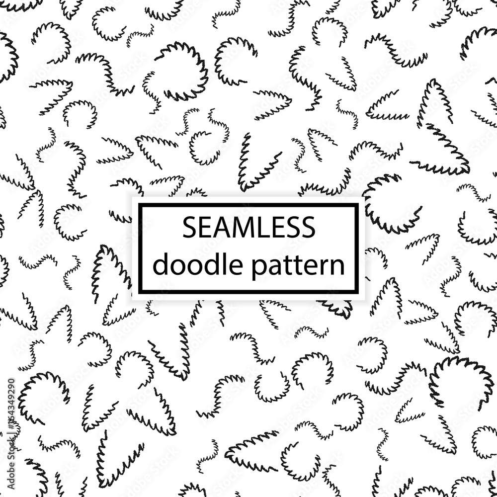Vector seamless pattern. Hand drawn,doodle,ink, grunge background. Black and white simple design template.