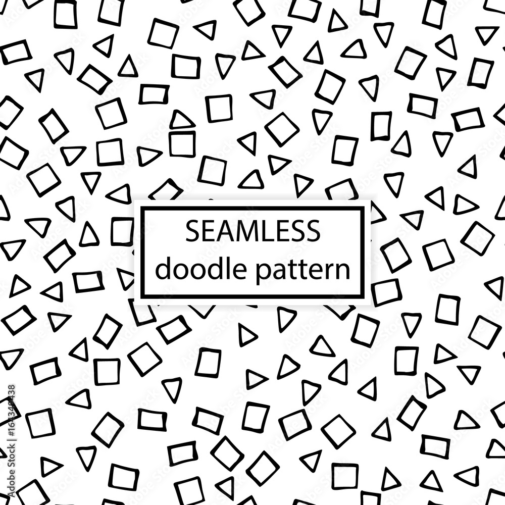 Vector seamless pattern. Hand drawn,doodle,ink, grunge background. Black and white simple design template.