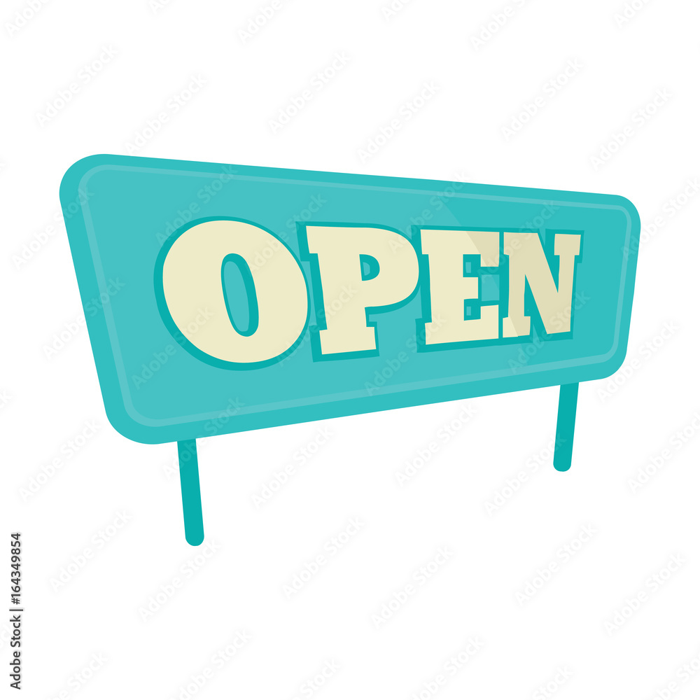 Metallic cartoon signboard with text open for your design vector illustration isolated on white background metallic sign for city advertising Metallic cartoon signboard with text open for your design vector illustration isolated on white background metallic sign for city advertising