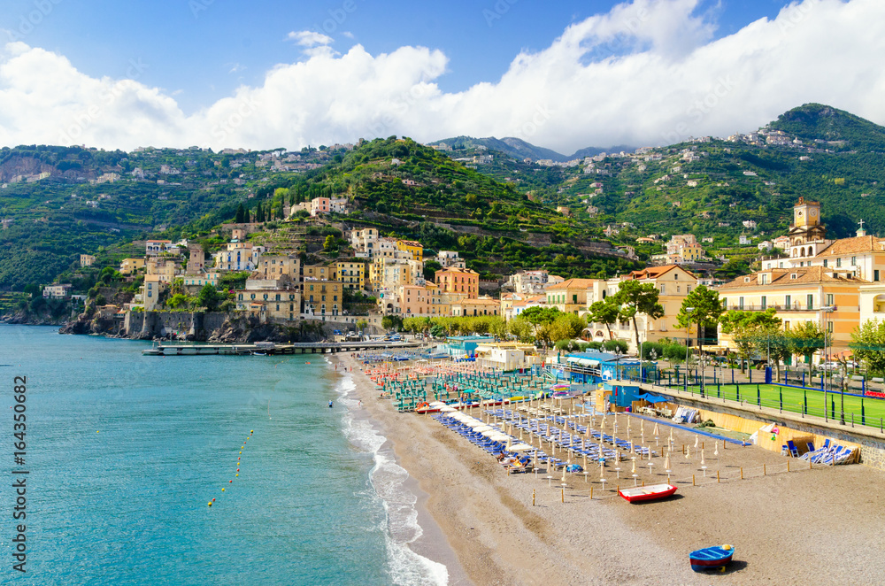 Beautiful Minori town on Amalfi coast, Campania, Italy