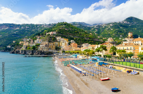 Obraz na płótnie Beautiful Minori town on Amalfi coast, Campania, Italy w salonie