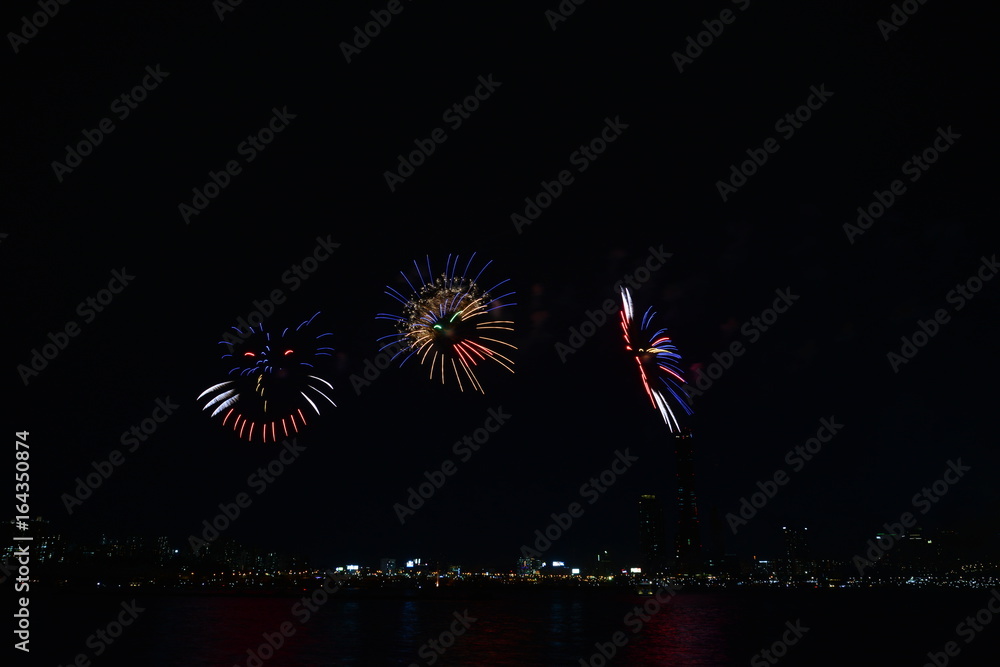 Photo of fireworks taken at the Seoul International Fireworks Festival Photo of fireworks taken at the Seoul International Fireworks Festival