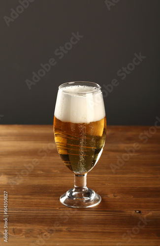 beer on a wooden background