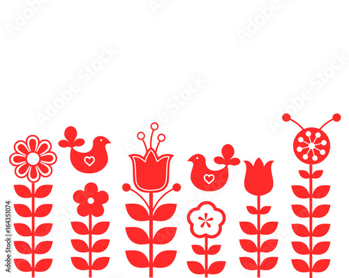 Cute Scandinavian folk decoration vector