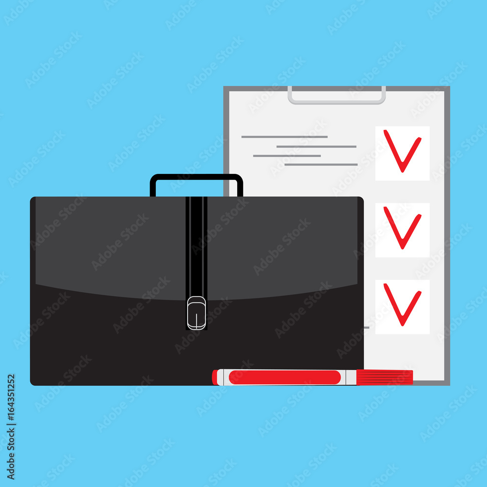 Obraz premium Plan with checklist and marker