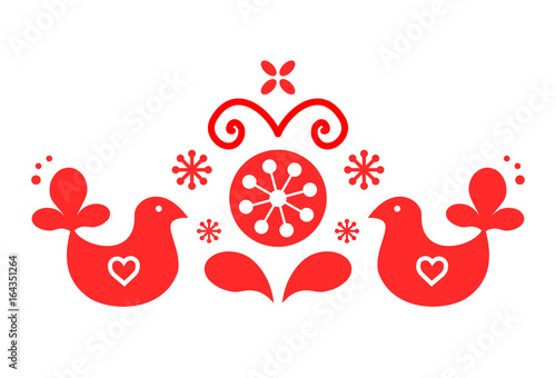 Cute Scandinavian folk decoration vector