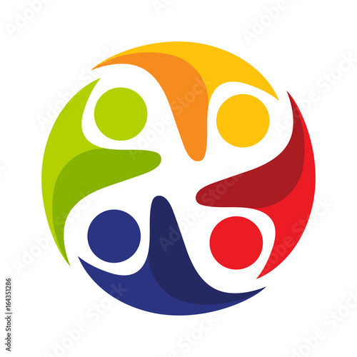 design logo / icon with the concept of integrated / partnership, suitable for a community icon, social group, or company.