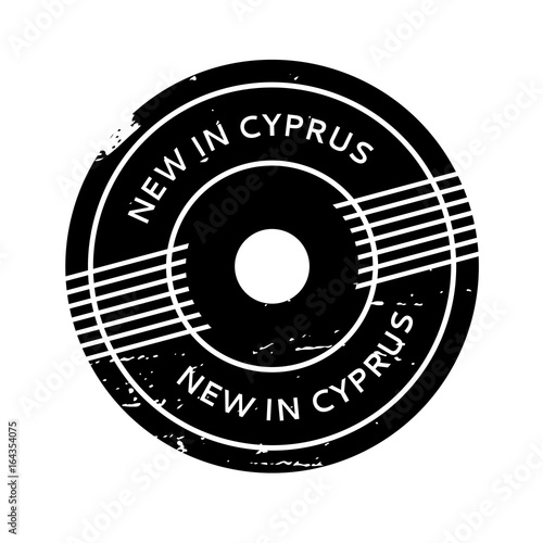 New In Cyprus rubber stamp. Grunge design with dust scratches. Effects can be easily removed for a clean, crisp look. Color is easily changed.