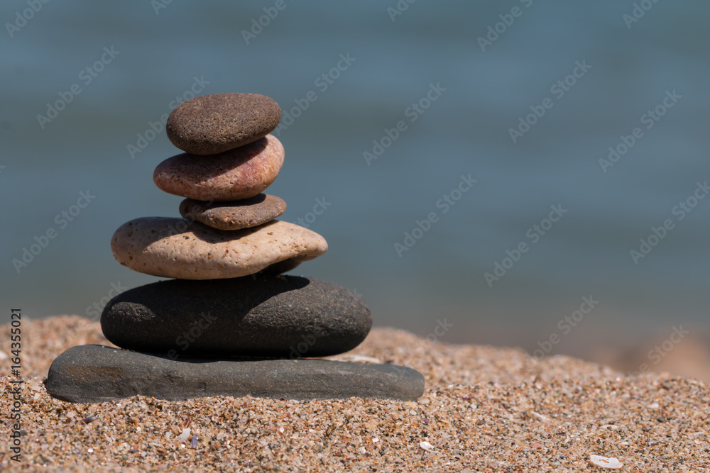 Stack of stones on beach