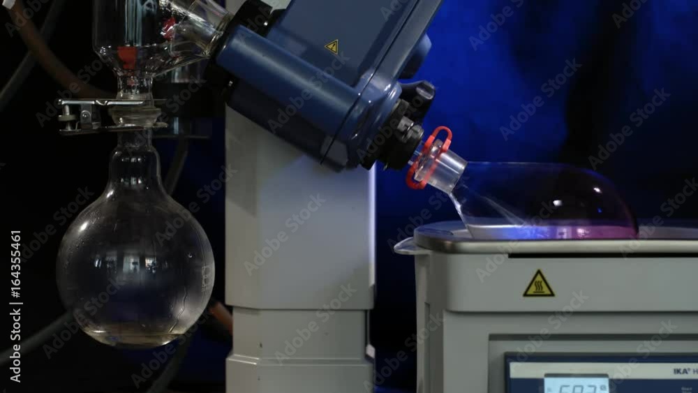 Rotary evaporator in chemical lab. Science background rotary evaporator