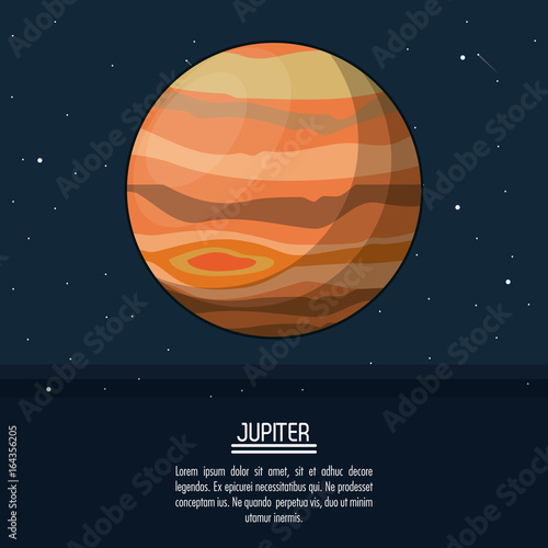 colorful poster with planet jupiter
