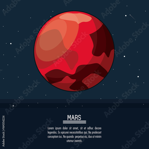 colorful poster with planet mars