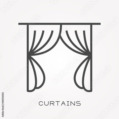 Line icon curtains