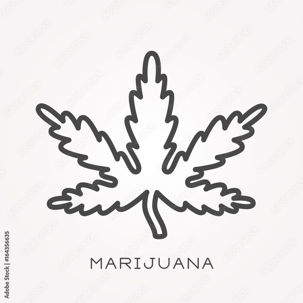 Obraz premium Line icon marijuana