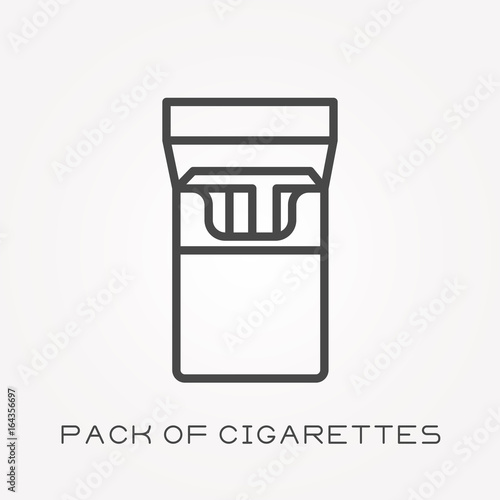Line icon pack of cigarettes