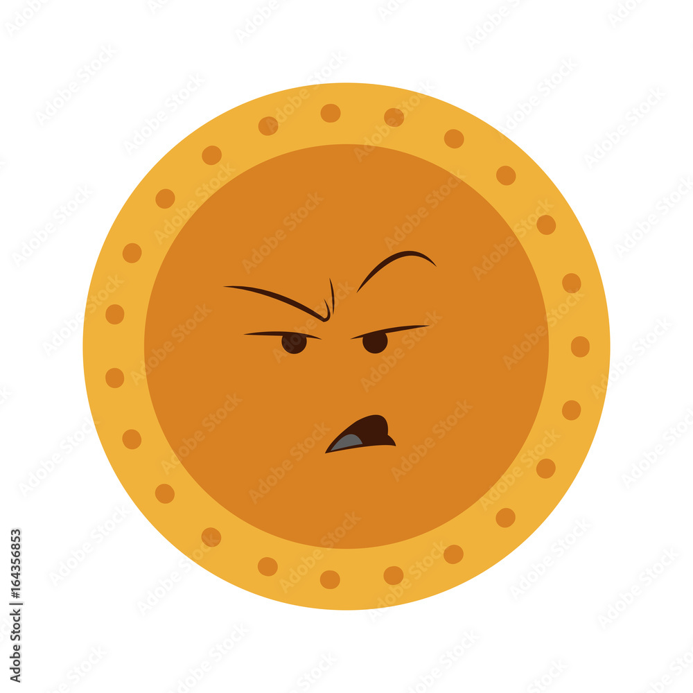 Fototapeta premium kawaii golden coin character icon