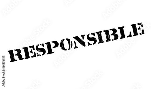 Responsible rubber stamp. Grunge design with dust scratches. Effects can be easily removed for a clean, crisp look. Color is easily changed.