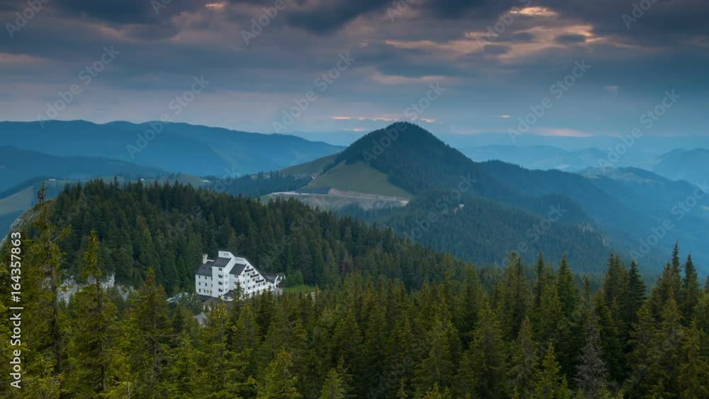 Timelapse of summer mountain sunset landscape in Bucovina Timelapse of summer mountain sunset landscape in Bucovina