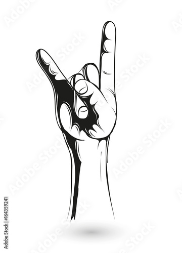 Handzeichen auf einem Metal- und Rock Festival