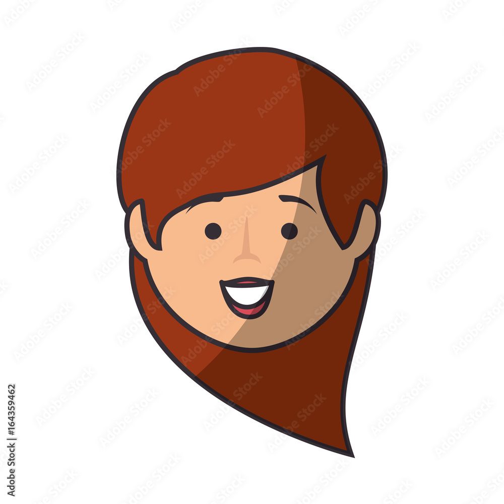 Obraz premium cartoon happy woman icon over white background colorful design vector illustration