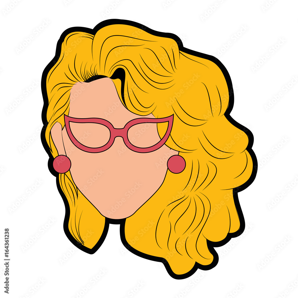retro woman with glasses icon over white background colorful design vector illustration retro woman with glasses icon over white background colorful design vector illustration