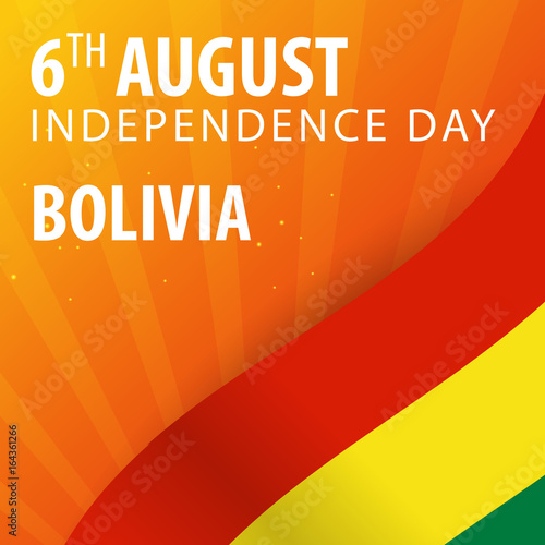 Independence day of Bolivia. Flag and Patriotic Banner. Vector illustration.