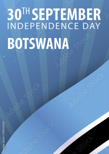Independence day of Botswana. Flag and Patriotic Banner. Vector illustration.
