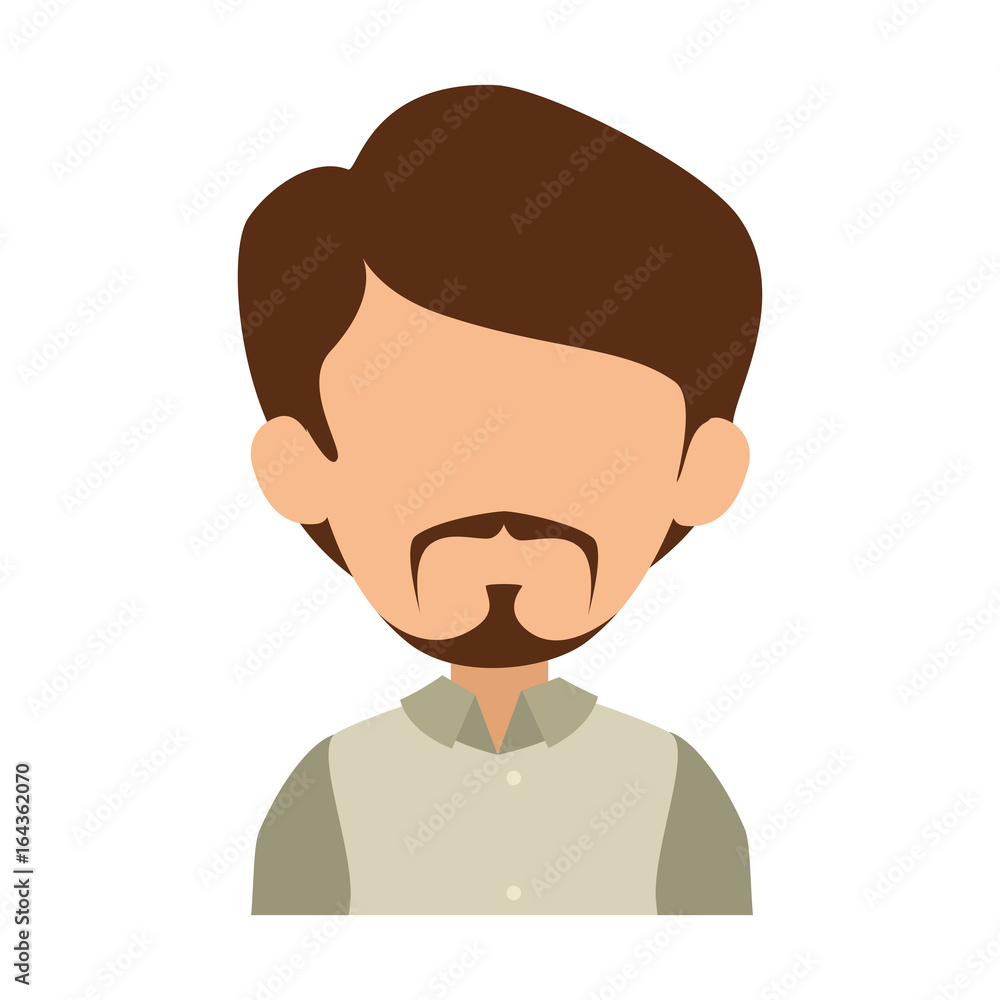 avatar man icon over white background colorful design  vector illustration