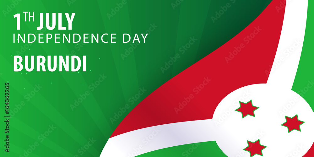 Independence day of Burundi. Flag and Patriotic Banner. Vector illustration.